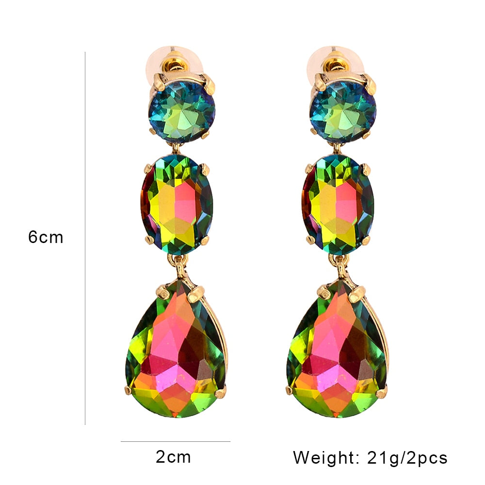Fashion Dazzling Crystal Earrings Trendy Summer for Women