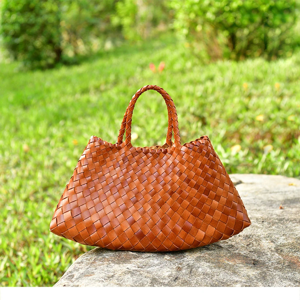 Leather Weave Hand Bags Tote Top Quality Beach Hobos Handbag