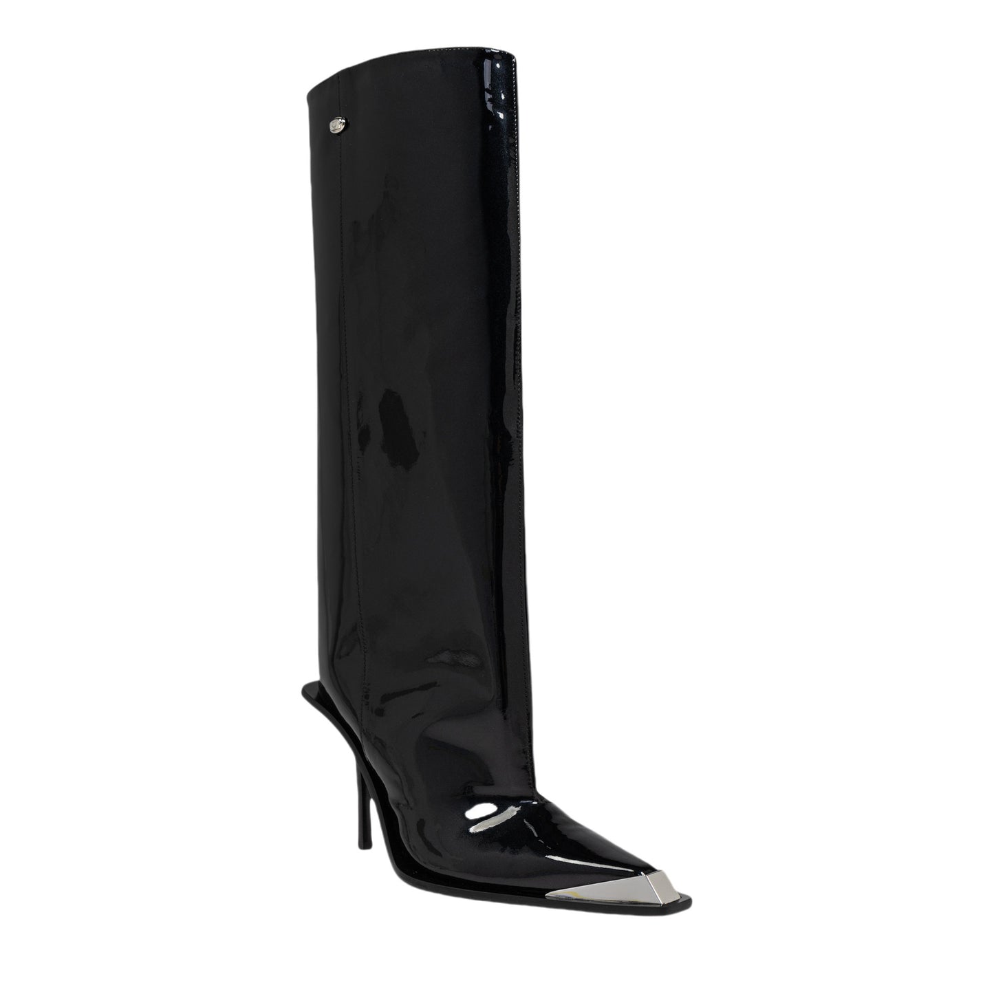 Women's large straight leg boots square toe high-heeled boots