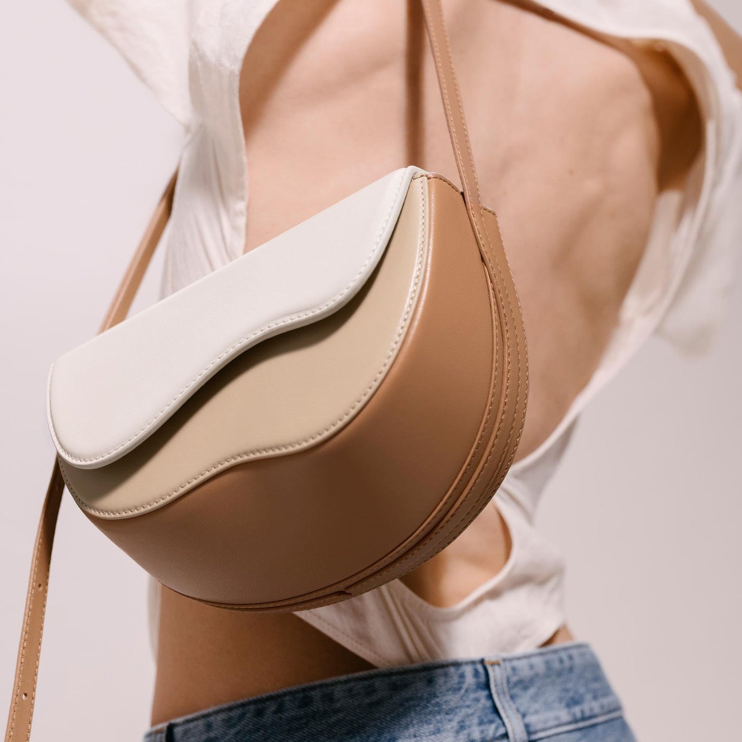 Spliced Single Shoulder Contrast Crossbody Handbag