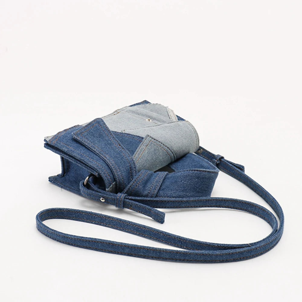 Women’s Denim Patchwork Shoulder Crossbody Bag