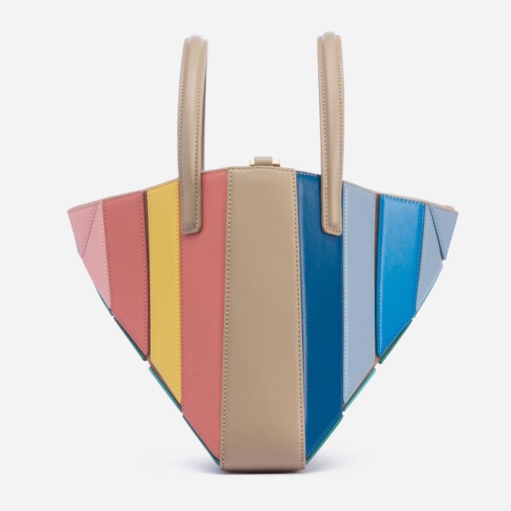 Contrast color stitching women's handbag