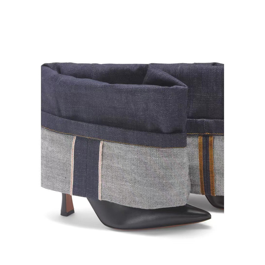 Women's denim pointed toe high heel short boots sexy trouser boots