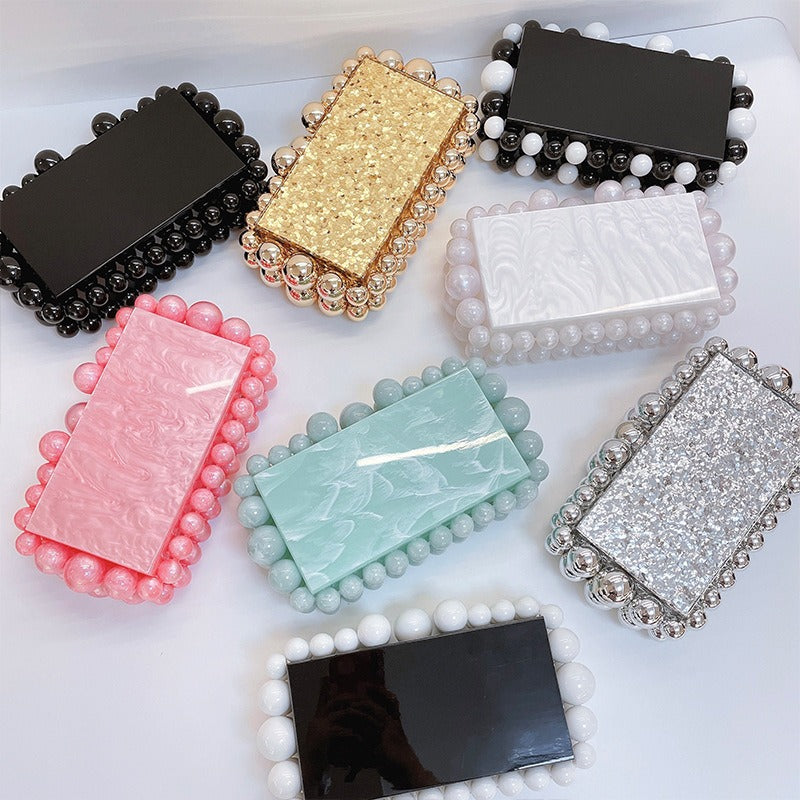 Acrylic Cloud Gel Bag Sparkling Bead Women's Bag