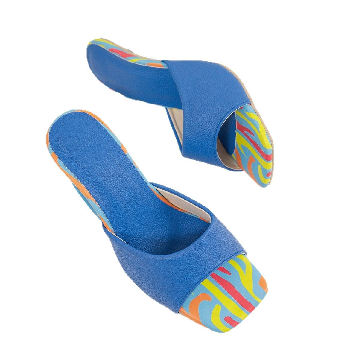 Fashionable high-heeled plus size women's square headed heels