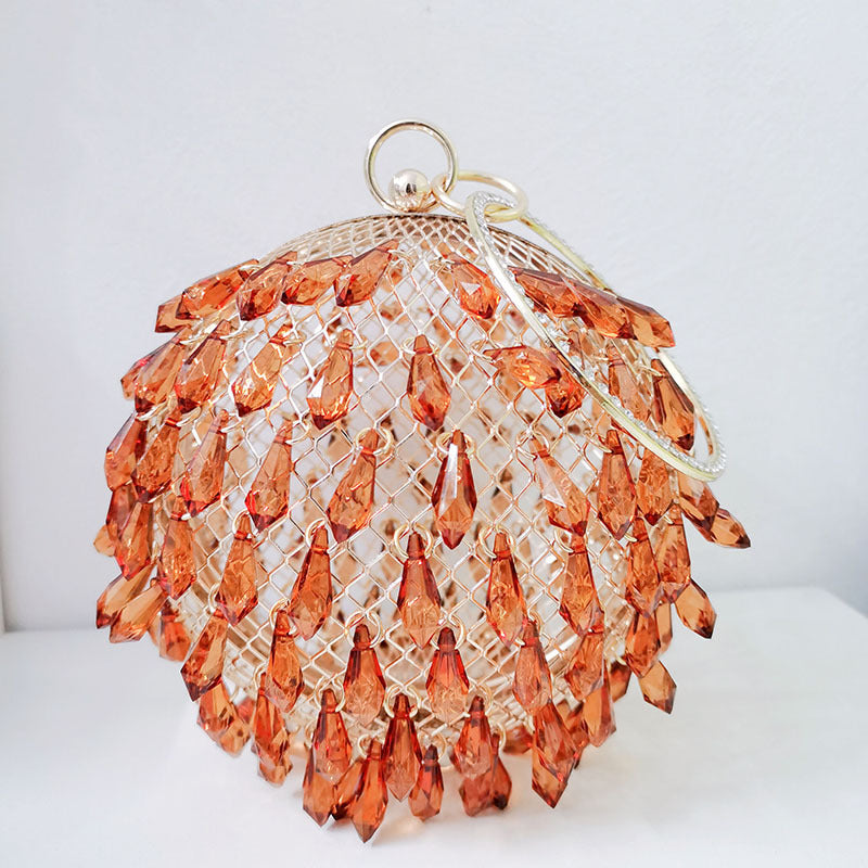 Waterdrop Birdcage Acrylic Handheld Dinner Bag