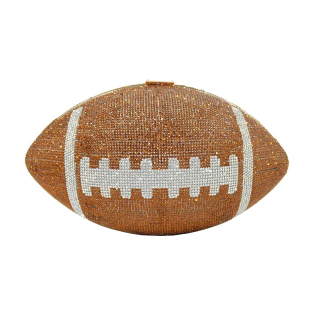Rugby Ellipse Ball Clutch Purses for Women Evening Rhinestone Handbags