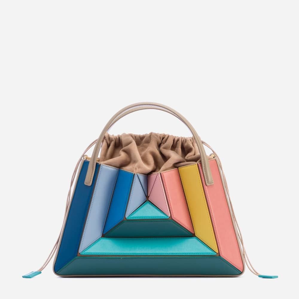Contrast color stitching women's handbag