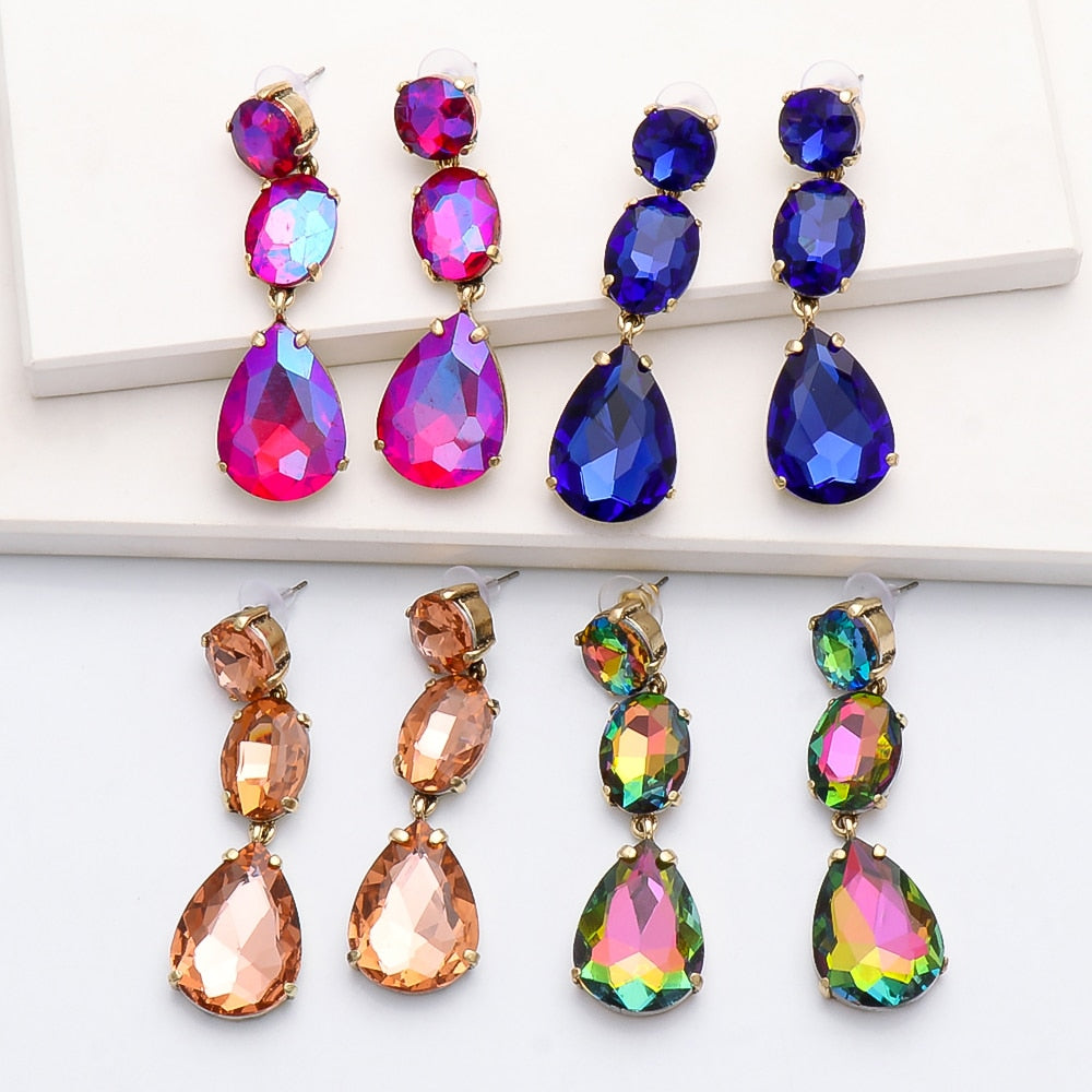 Fashion Dazzling Crystal Earrings Trendy Summer for Women