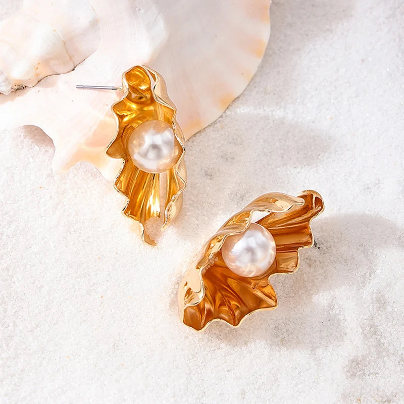 Shell Pearl Summer Earrings Trendy Fashion Women Jewelry