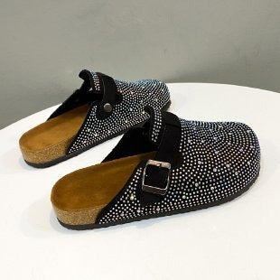 Flat Sole Rhinestone Birkenstock Sandals