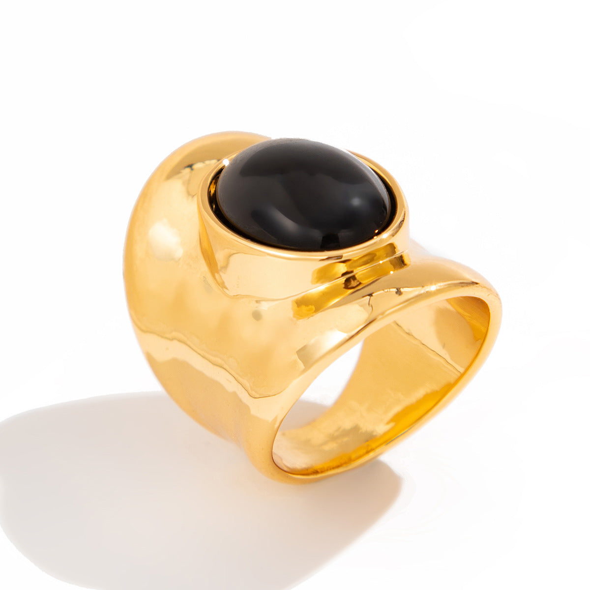 Retro Inlaid Gemstone Ring Acrylic Versatile Ring Set