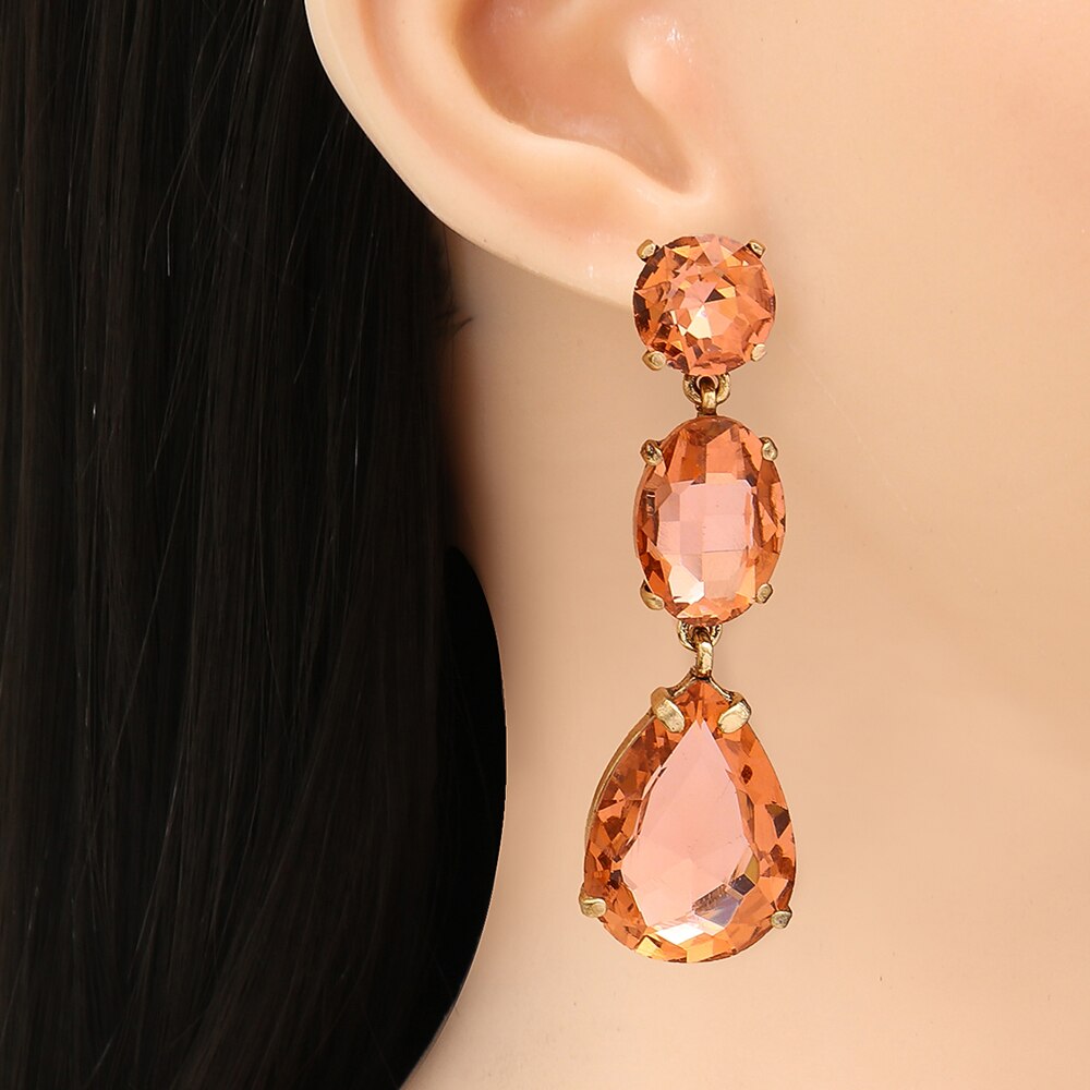 Fashion Dazzling Crystal Earrings Trendy Summer for Women