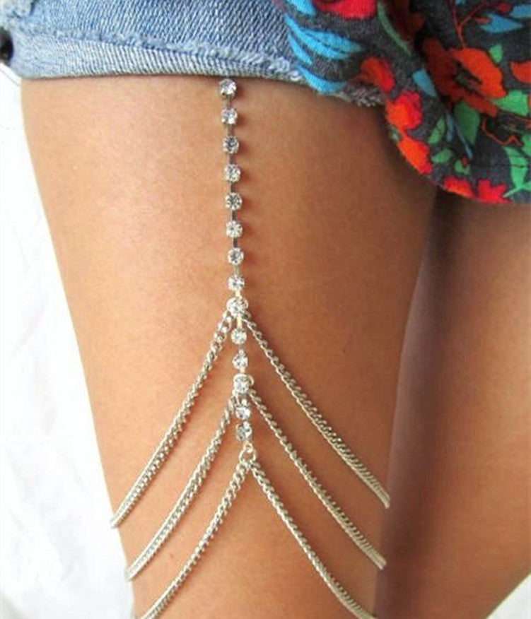 Trending Fashion body chain multi-layer leg chain