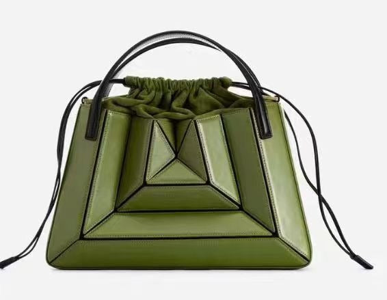 Contrast color stitching women's handbag