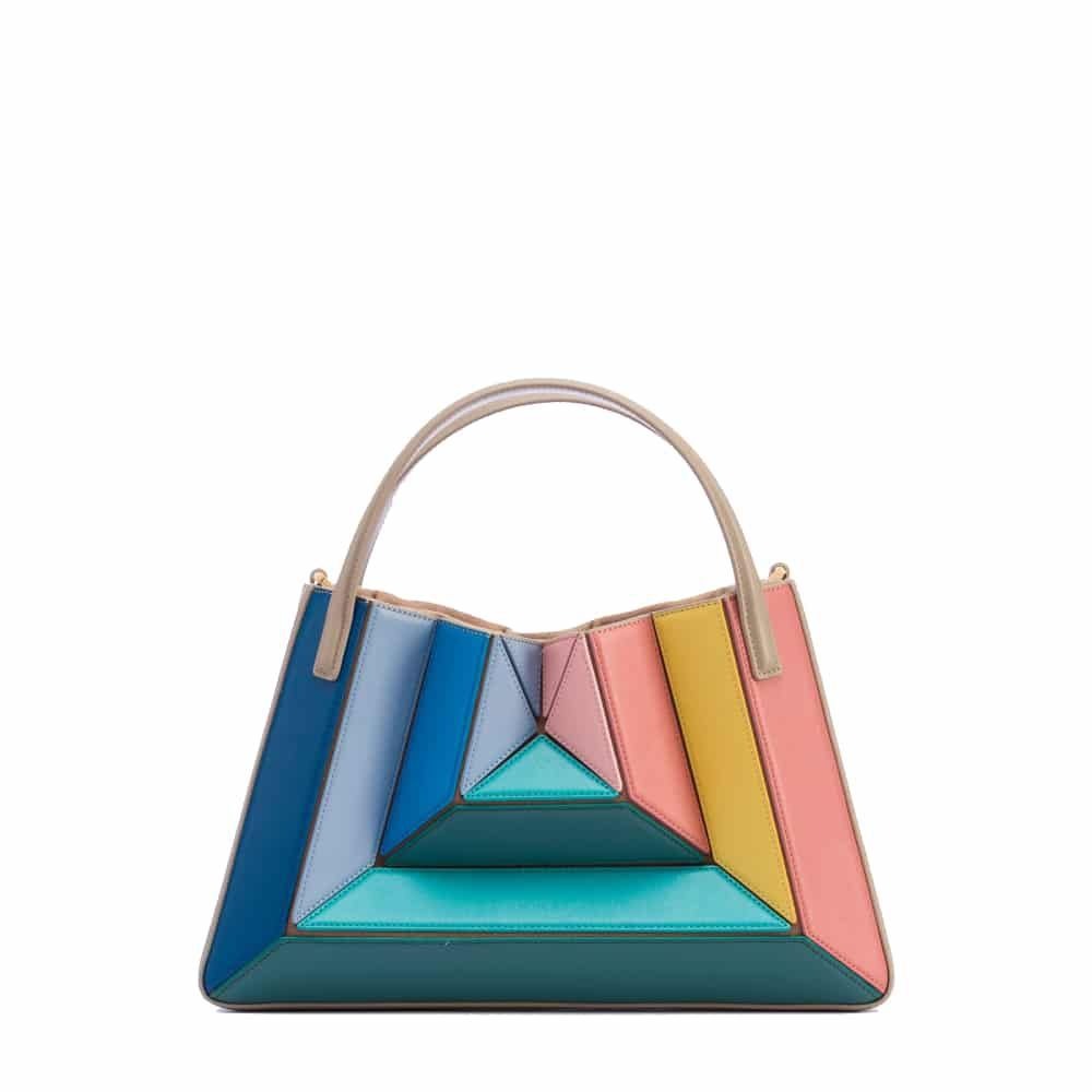 Contrast color stitching women's handbag