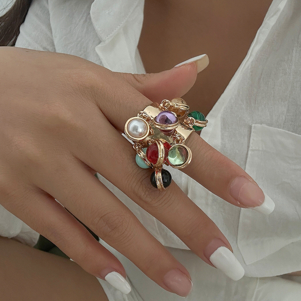 Trending Vintage palace peacock stone circular Ring