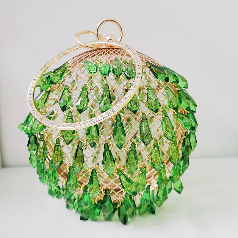 Waterdrop Birdcage Acrylic Handheld Dinner Bag
