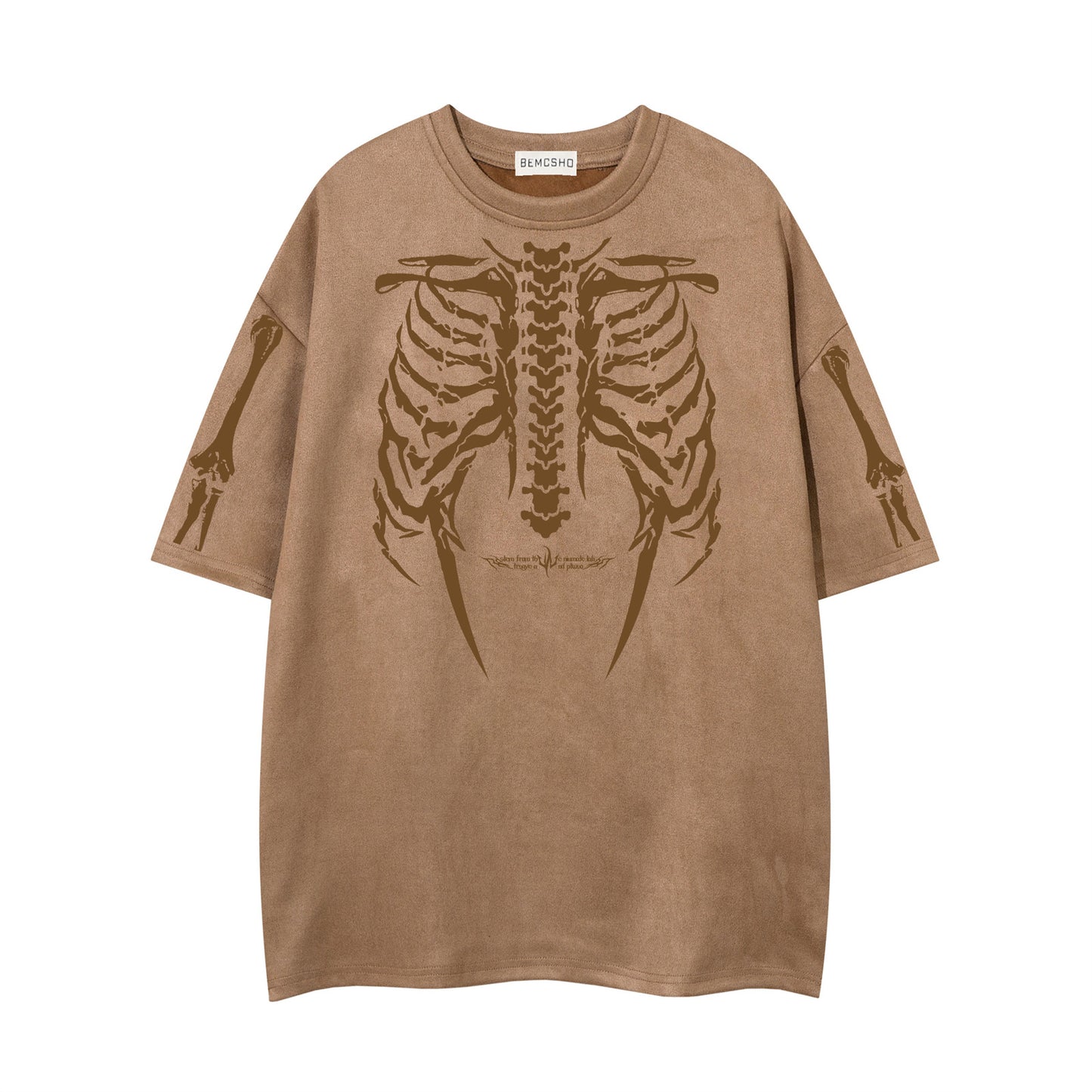 Skeleton print short sleeved T-shirt loose top
