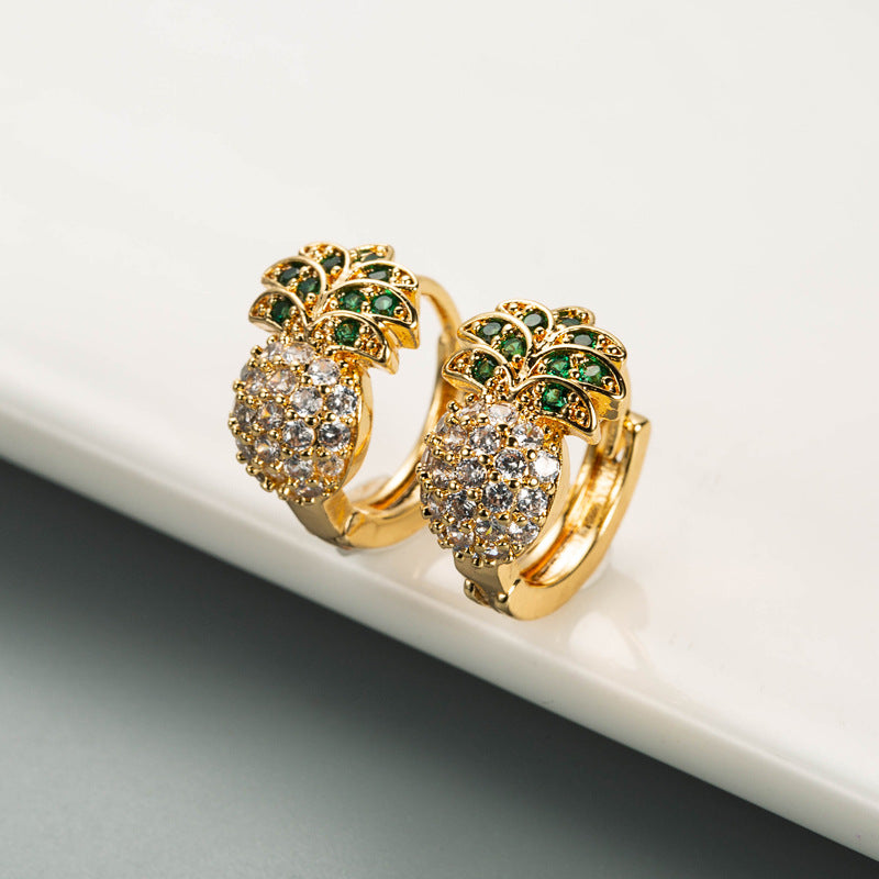 Spring And Summer New Pineapple Shape Cute Earrings