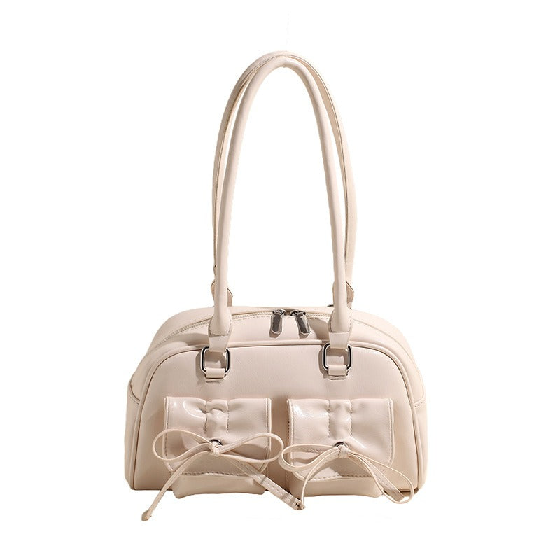 Bow Baguette Shoulder Messenger Handbag