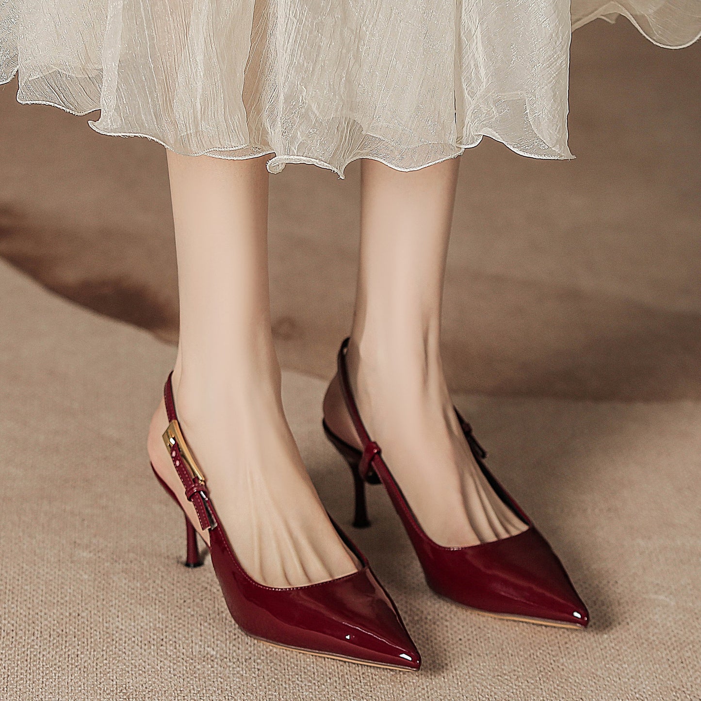 Women’s Red Patent Stiletto Ankle Strap Heels