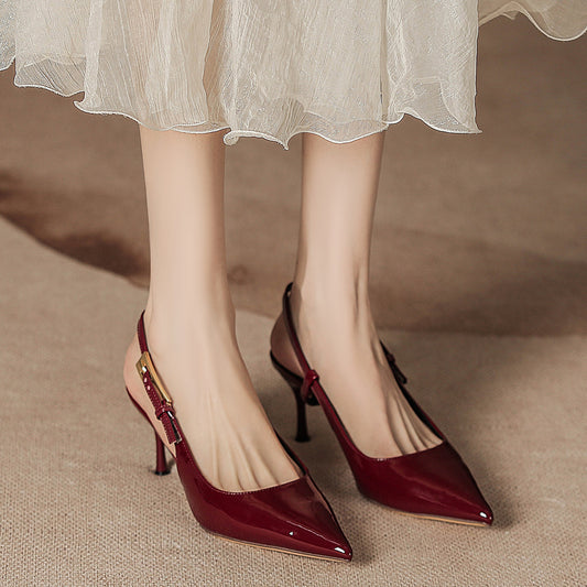 Women’s Red Patent Stiletto Ankle Strap Heels