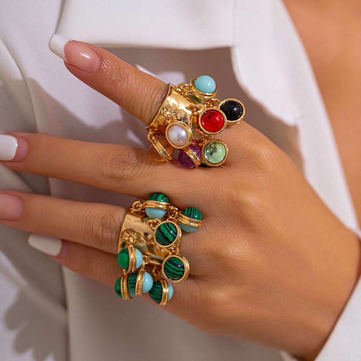 Trending Vintage palace peacock stone circular Ring