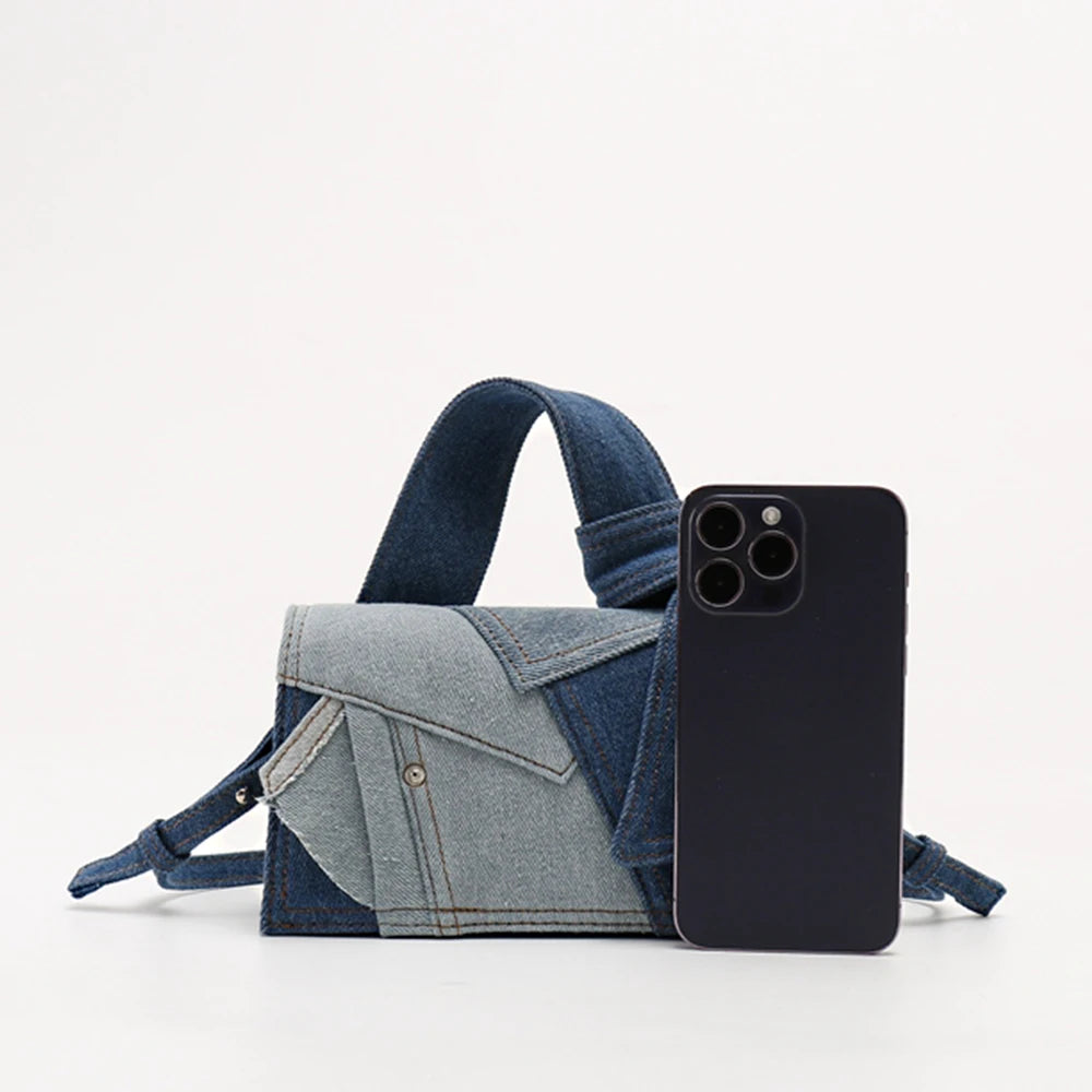 Women’s Denim Patchwork Shoulder Crossbody Bag