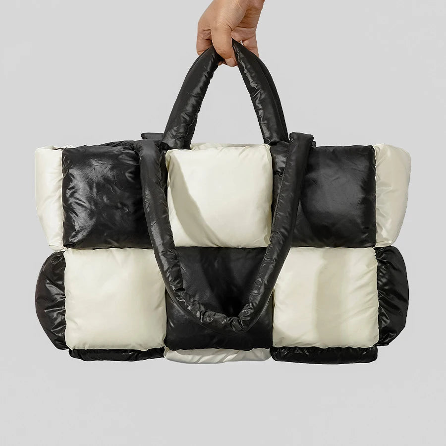 Women’s Quilted Nylon Padded Shoulder Tote