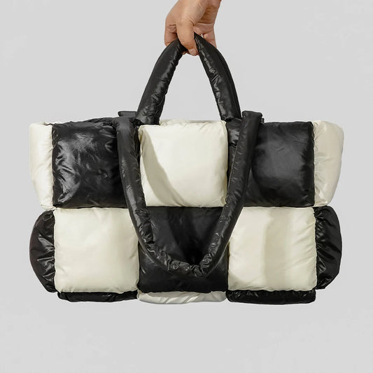 Women’s Quilted Nylon Padded Shoulder Tote