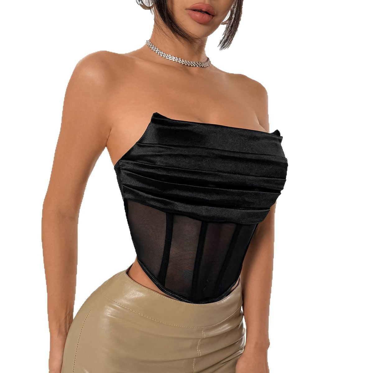 Sweet and Spicy Style Backless Halter Top