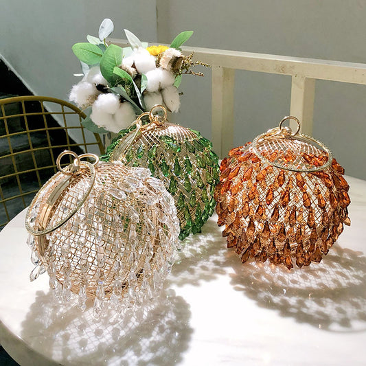Waterdrop Birdcage Acrylic Handheld Dinner Bag