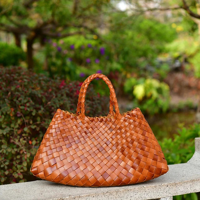 Leather Weave Hand Bags Tote Top Quality Beach Hobos Handbag