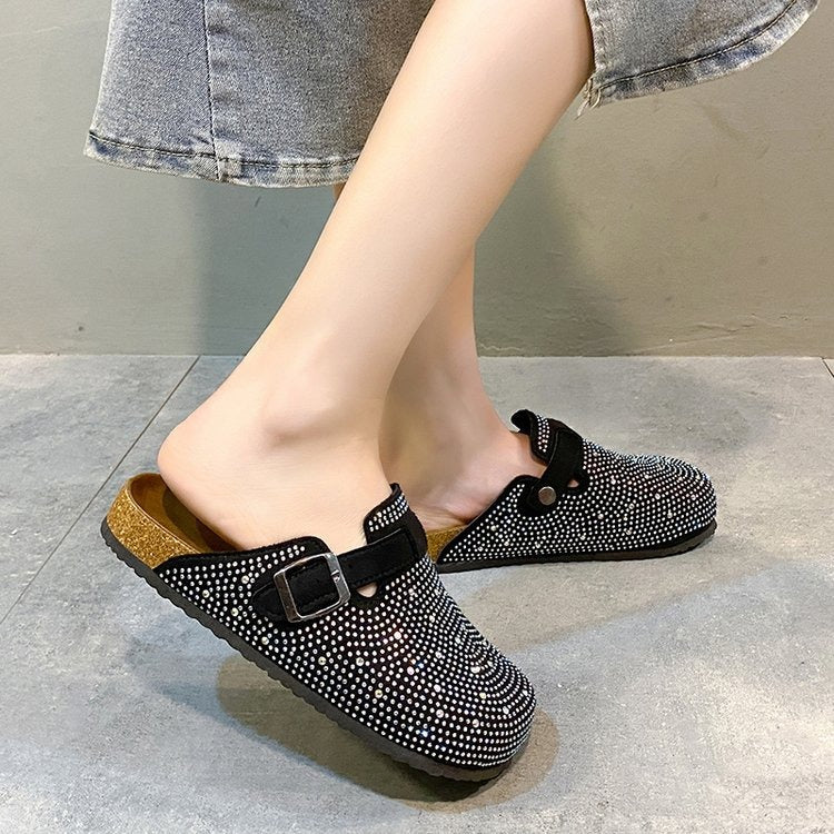 Flat Sole Rhinestone Birkenstock Sandals