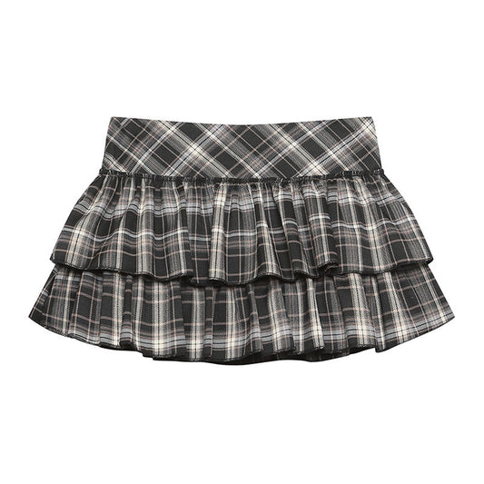 Women’s Summer Plaid Fluffy Skirt