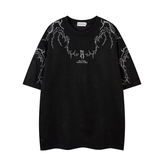 Embroidered short sleeved T-shirt top