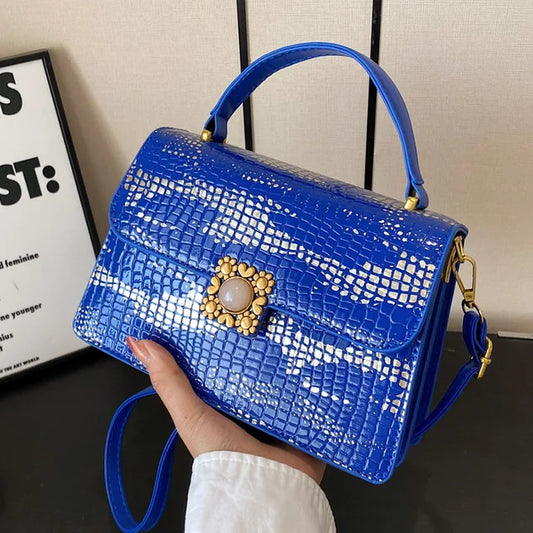 Fashion Women Crocodile  Leather Shoulder Handbags