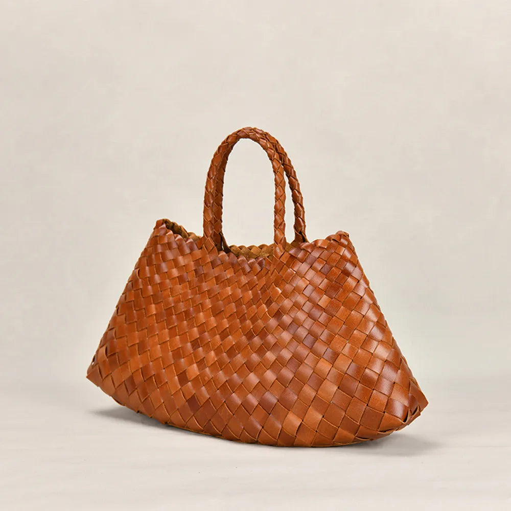 Leather Weave Hand Bags Tote Top Quality Beach Hobos Handbag