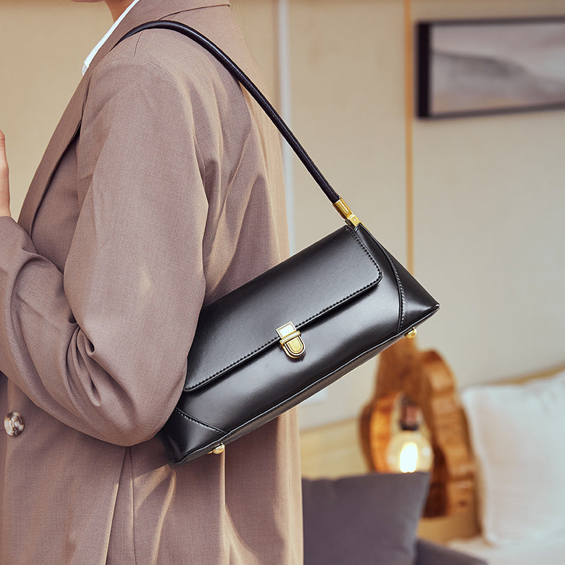 French Baguette Summer Genuine Leather  Handbag