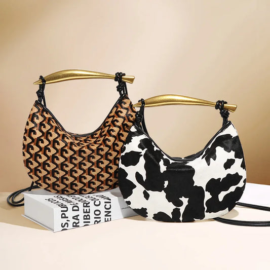 New Women's Bags  Horsehide  Cows Pattern Handbag