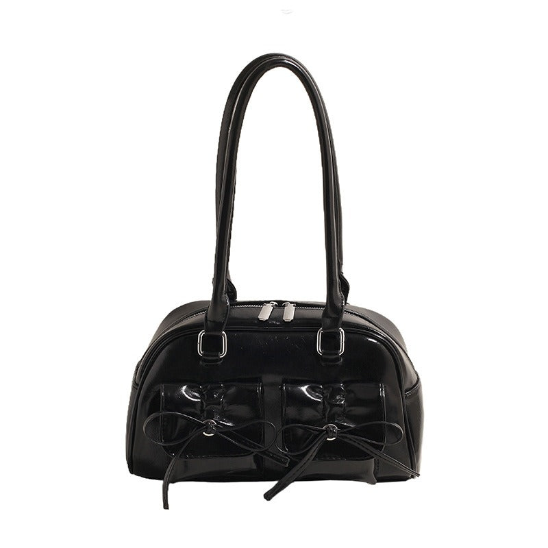 Bow Baguette Shoulder Messenger  Handbag
