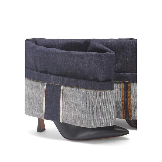 Women's denim  pointed toe high heel short boots sexy trouser boots