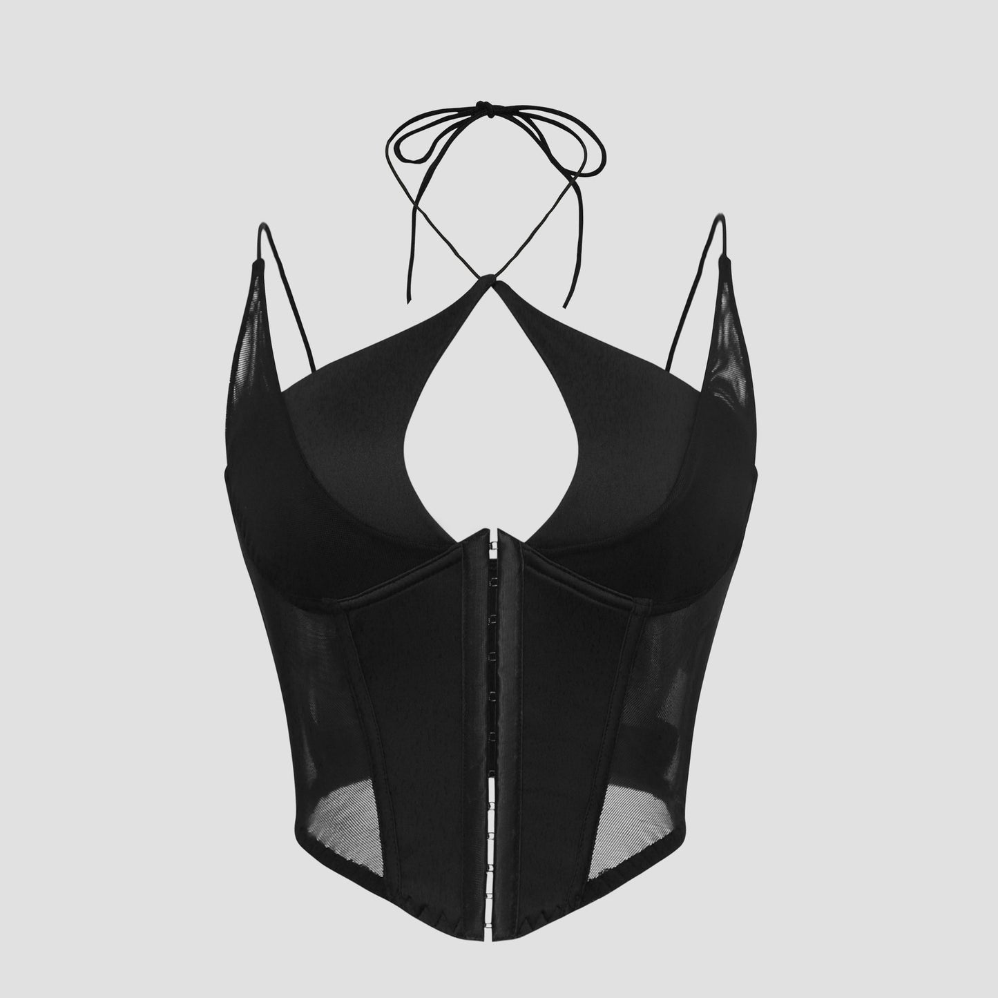 Solid Color Mesh Sheer Sexy Strapless Camisole