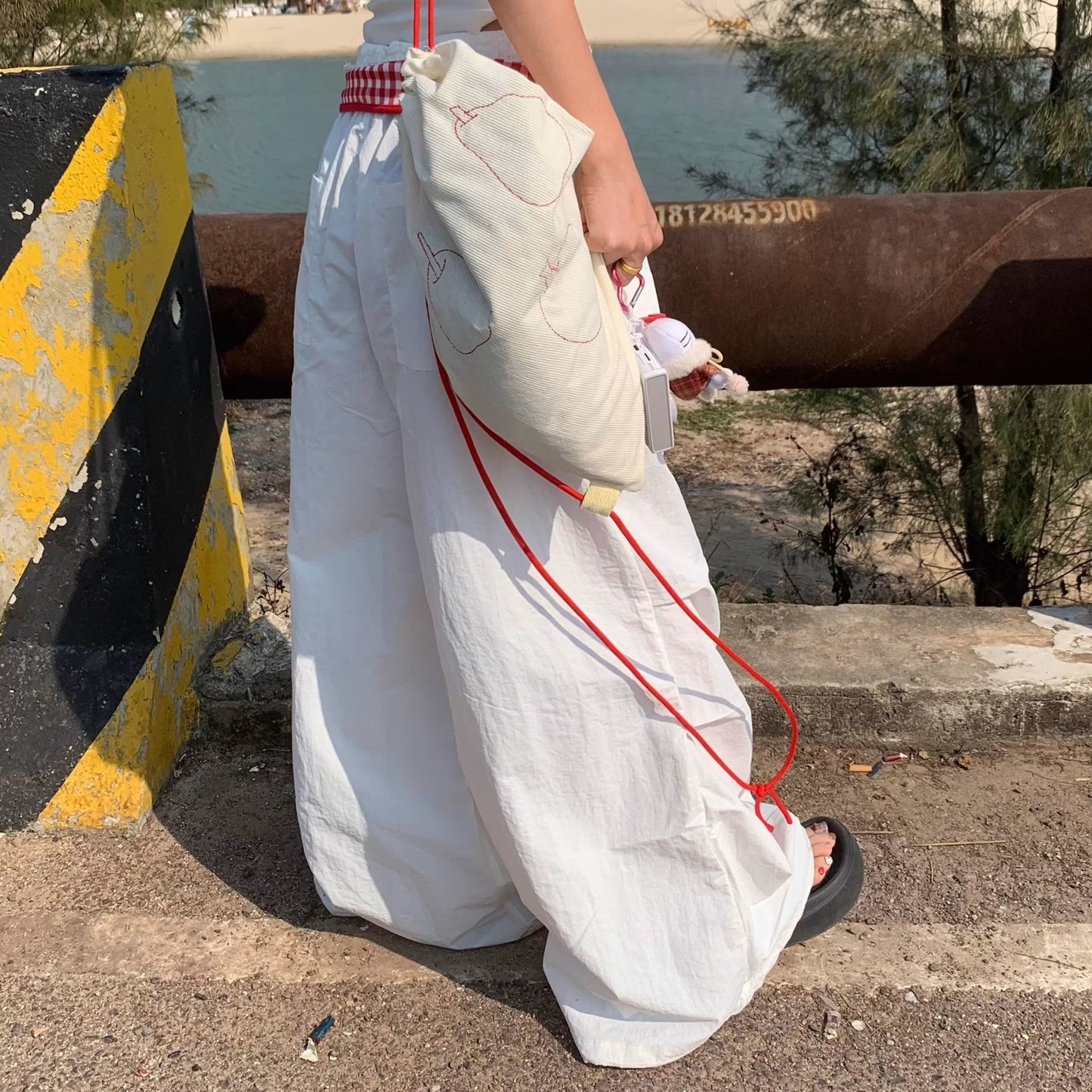 Summer loose casual women's pleated wide leg pants