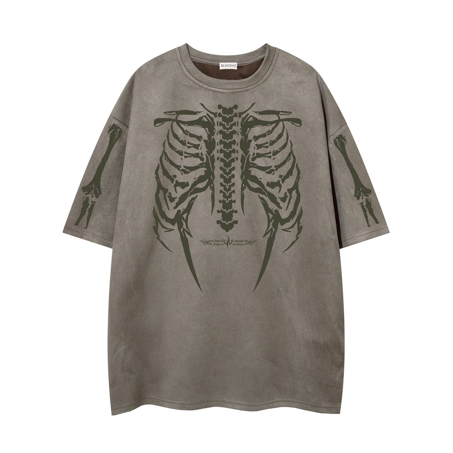 Skeleton print short sleeved T-shirt loose top