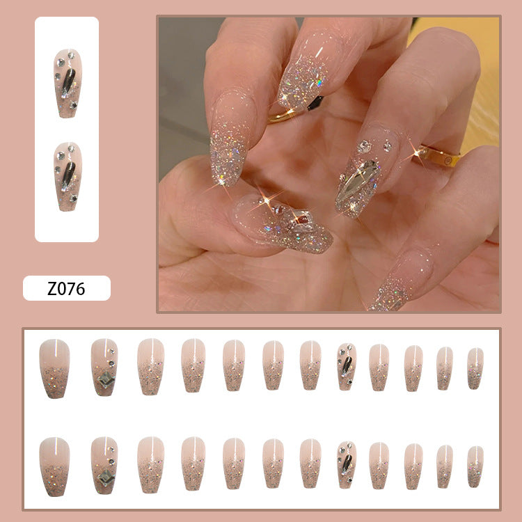Shiny glittery diamond design Press On Nails