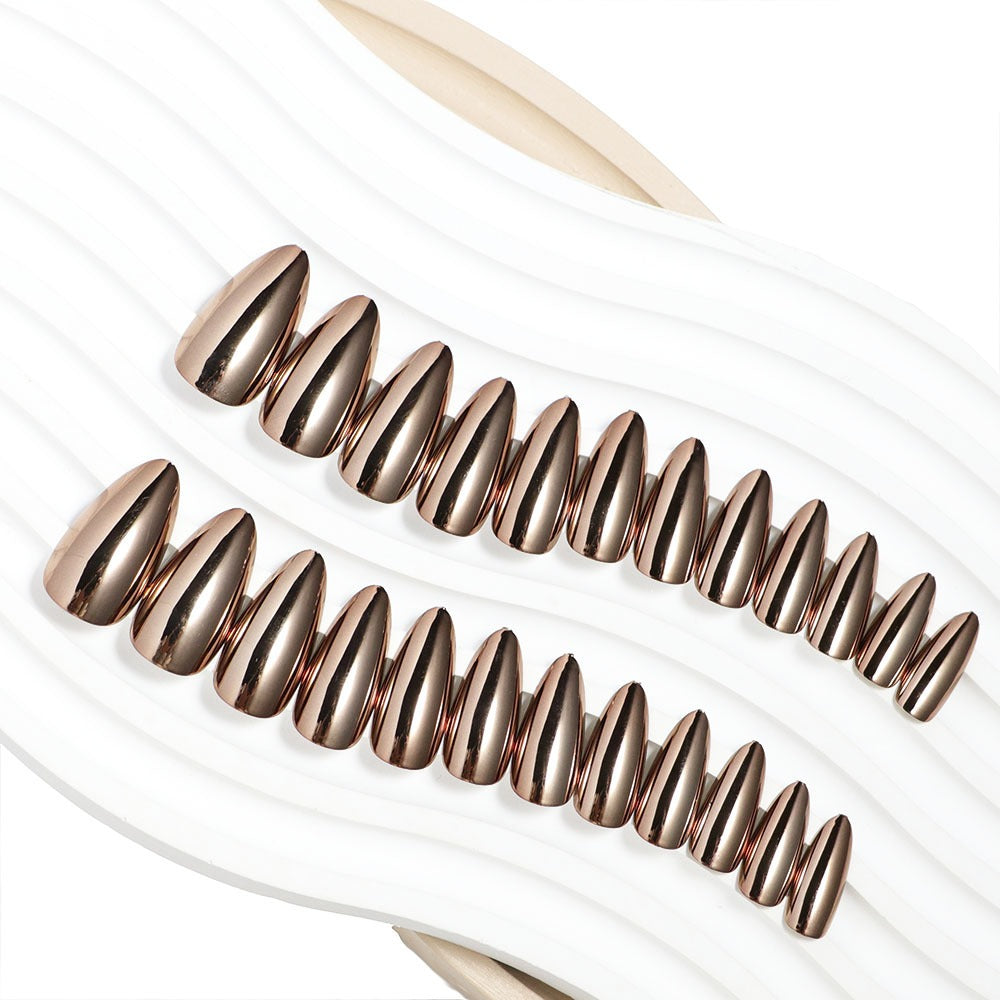 Wearable ElectroplatedNails Bronze Wearable Patch Manicure Nail Finished Products