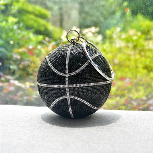 Luxury basketball clutch purse evening Crystal rhinestone shoulder bag