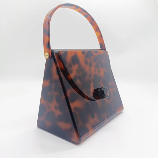 New pearlescent retro leopard print acrylic Handbag for women